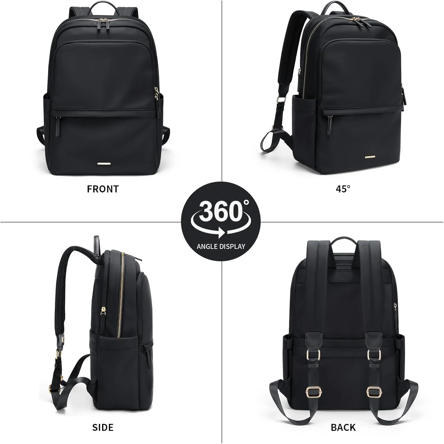 GOLF SUPAGS Women Laptop Backpack Casual Daypack for Work Travel College Backpack Purse Separate Laptop Compartment Fits 15.6 Inch Notebook