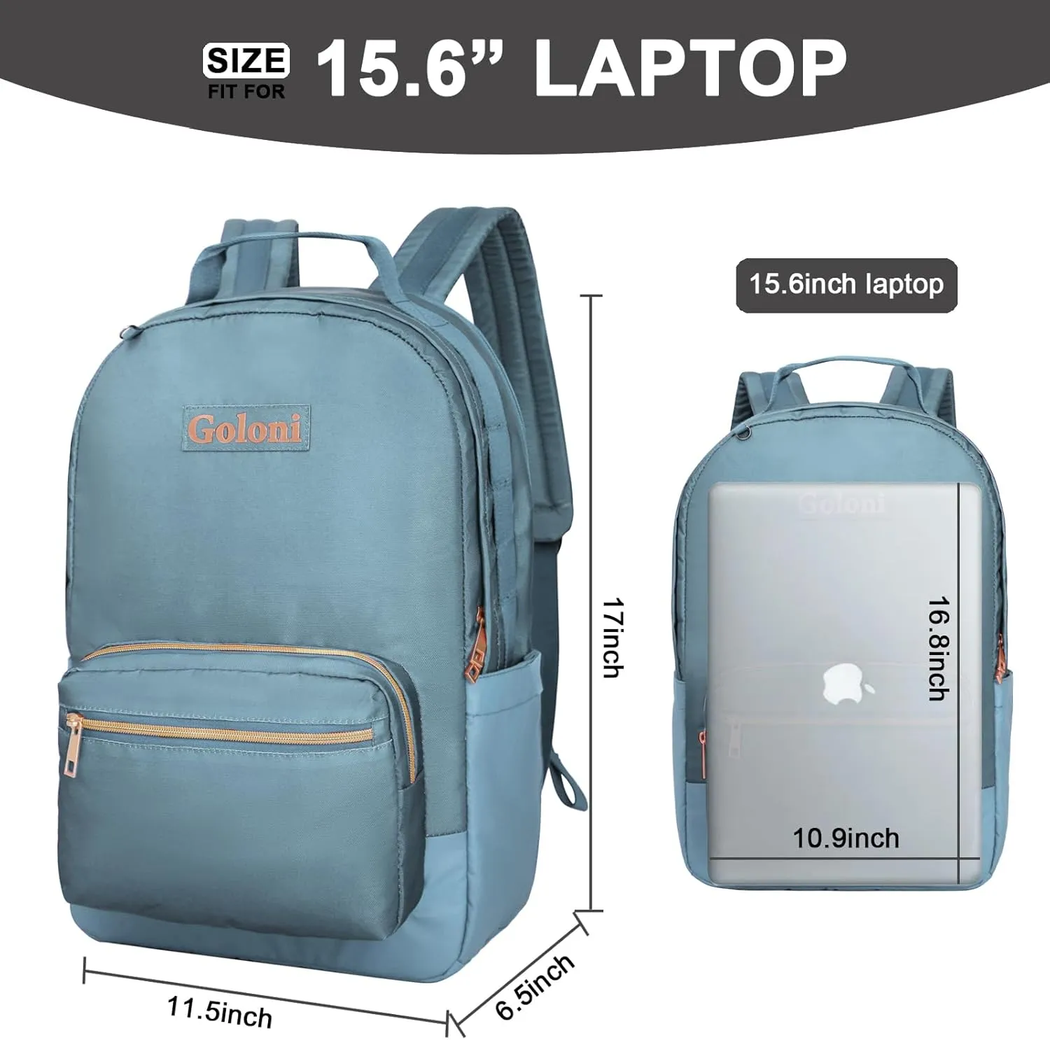Goloni 15.6 Inch Laptop Backpack School bag for Women Girl Work Bag, Cute Womens Travel Backpack Purse, Waterproof Backpacks Nurse Stylish Travel Bags Casual Daypacks for College, Business