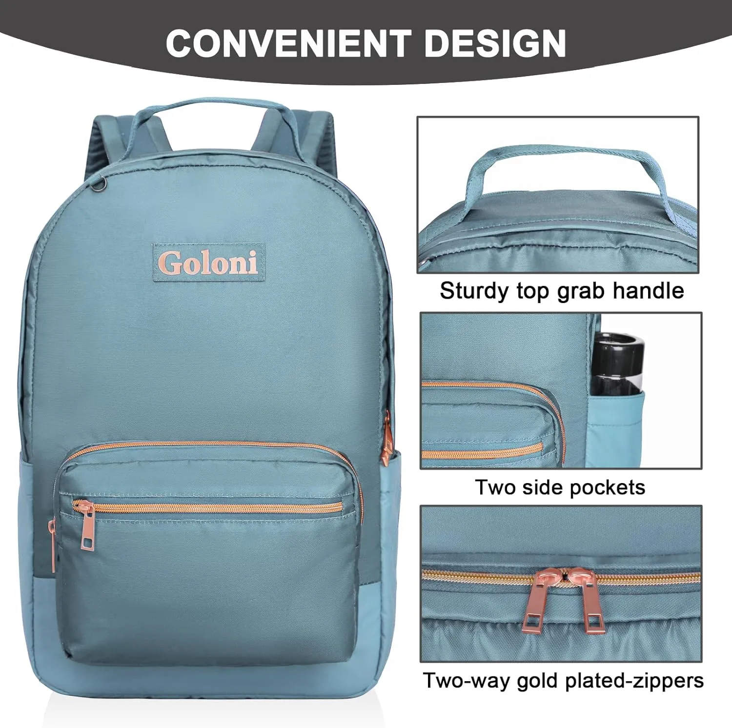 Goloni 15.6 Inch Laptop Backpack School bag for Women Girl Work Bag, Cute Womens Travel Backpack Purse, Waterproof Backpacks Nurse Stylish Travel Bags Casual Daypacks for College, Business