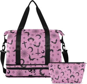 Separate-Shoe-Compartment Nylon Gym Bags