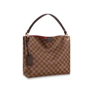 Graceful PM Damier Ebene Leather Bag - Leather Women's Handbag - Pursefits