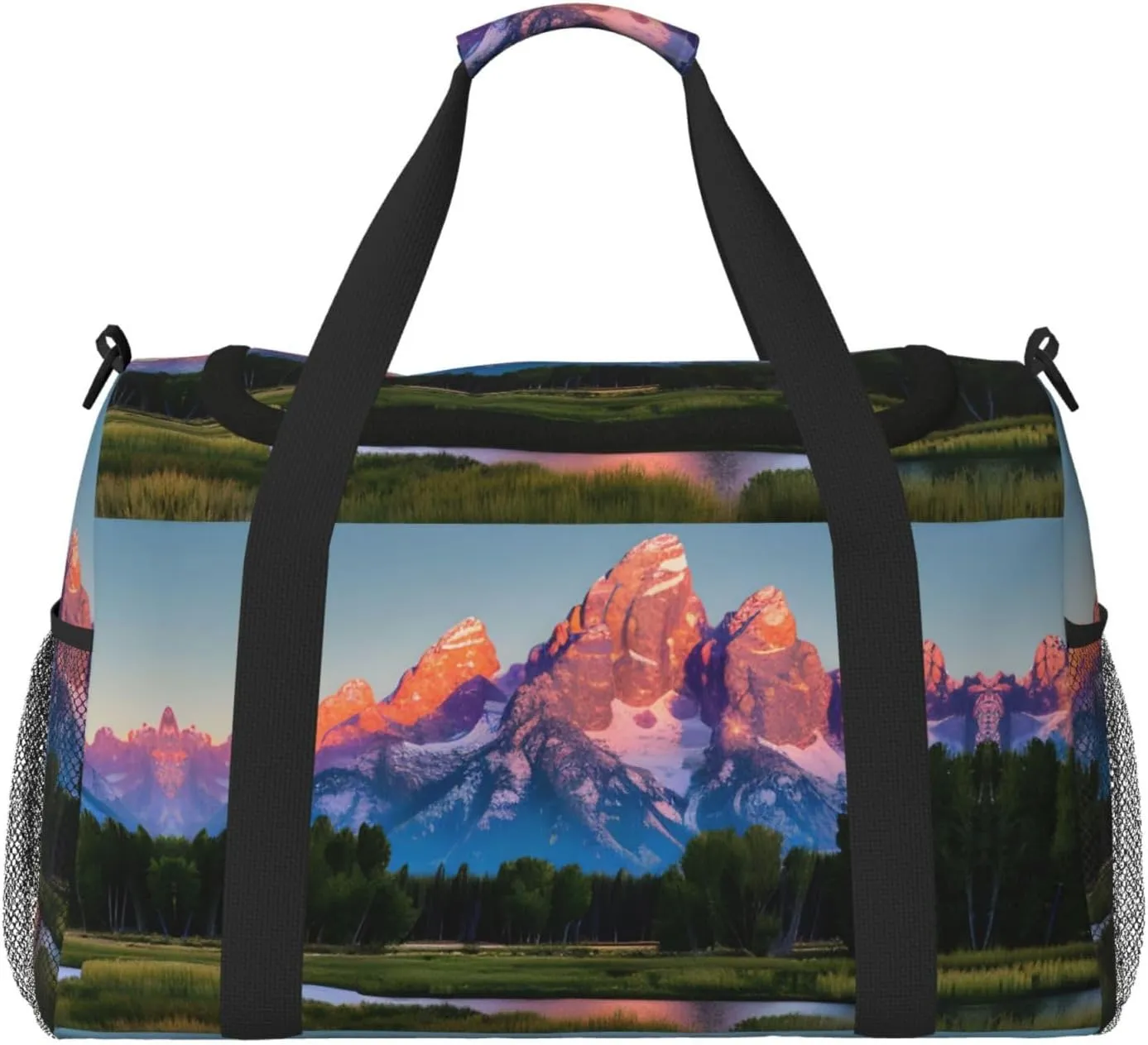 grand teton national park Travel Tote Bag â€“ Large Reusable Shopping Bag, Vacation Tote, Sports Duffel Bag with Adjustable Crossbody Strap
