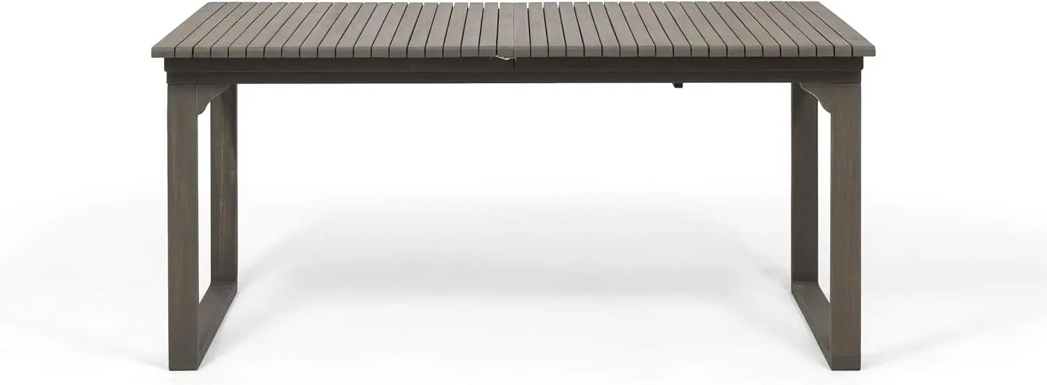 Great Deal Furniture Yilia Outdoor Expandable Acacia Wood Dining Table, Gray (309679)