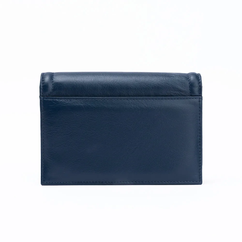 Green Market Crossbody in Navy Leather