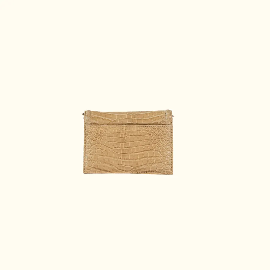 Green Market Crossbody in Stone Croc Petite