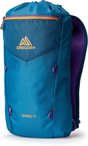 Gregory Nano 14L Unisex Day Hiking/Commuter/Active Travel Backpack, Breathable Backpanel, Hydration Port, One Size Fits All, Icon Teal