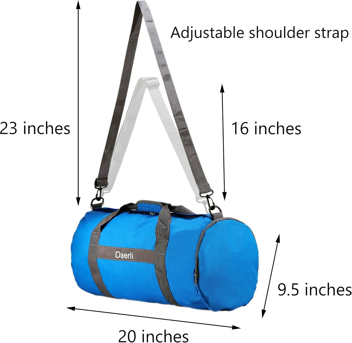 Gym Bag, 20 Inches Foldable Gym Bag for Women, Water Resistant Gym Bag with Side Pocket for Travel and Sports