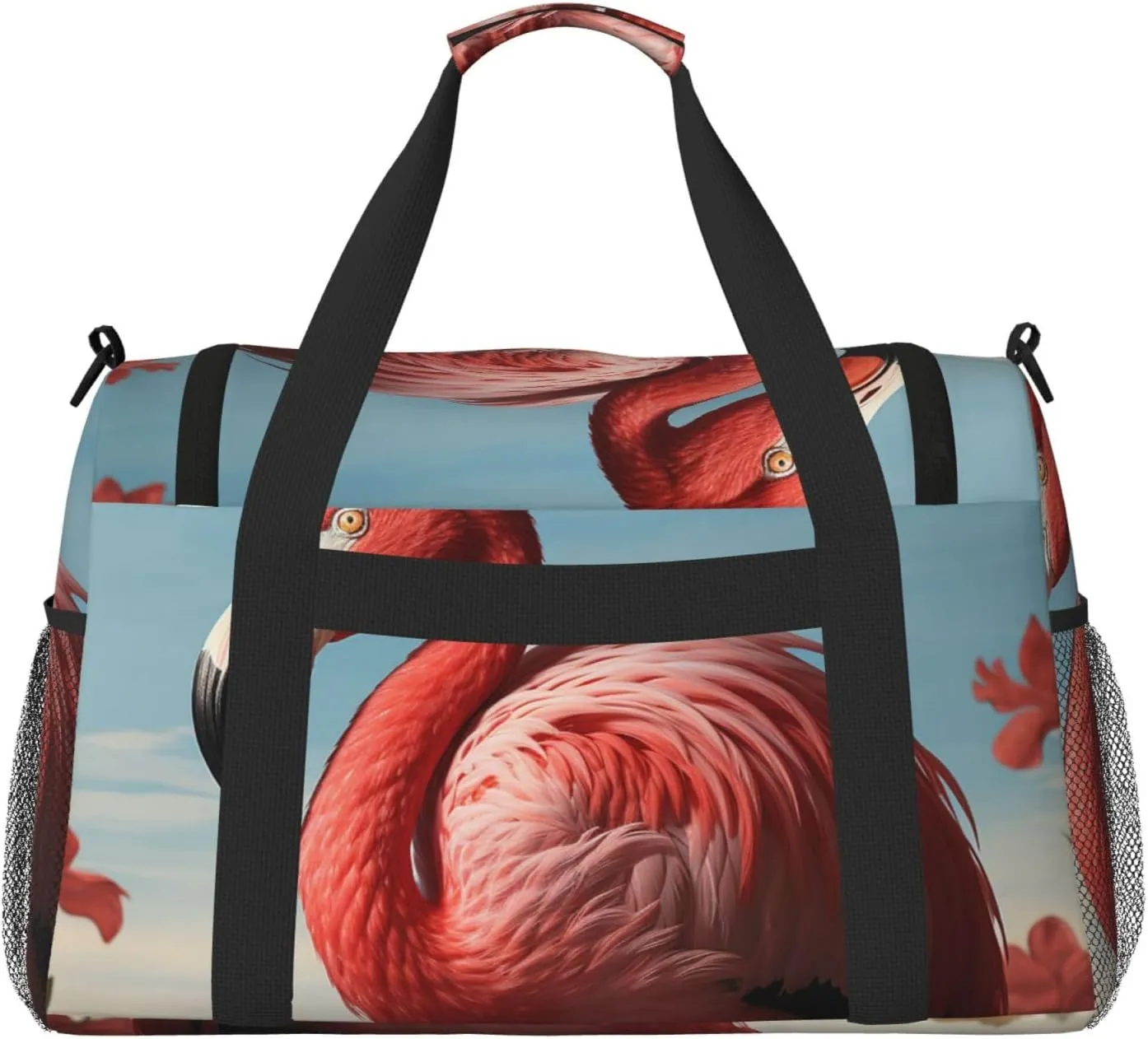 Gym Bag American Flamingo Duffel Bag for Men Women Travel Overnight Bag with Shoe Compartment Workout Bags