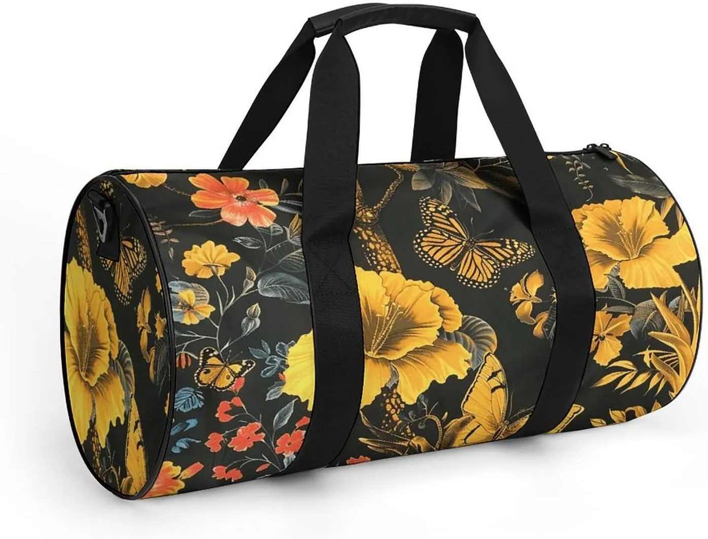 Gym Bag Animals And Butterflies Duffel Bag for Men Women Overnight Bag with Shoe Compartment Workout Bags
