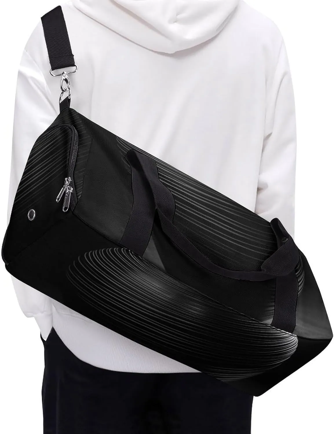 Gym Bag Black Vase Duffel Bag for Men Women Travel Overnight Bag with Shoe Compartment Workout Bags