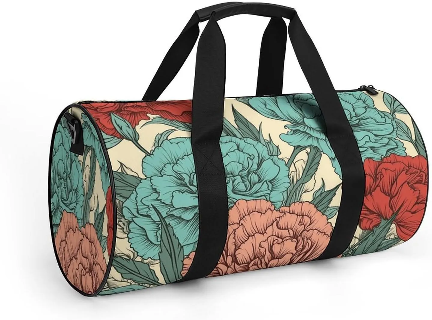 Gym Bag Carnations of Red Colors Duffel Bag for Men Women Overnight Bag with Shoe Compartment Workout Bags