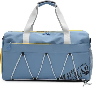 Gym Bag for Men Women, Waterproof Sports Duffle Bag with Shoe Compartment & Wet Pocket, Small Travel Duffel Bag Overnight Carry on Weekender bag for Workout, Fitness, Overnight, Yoga - Blue