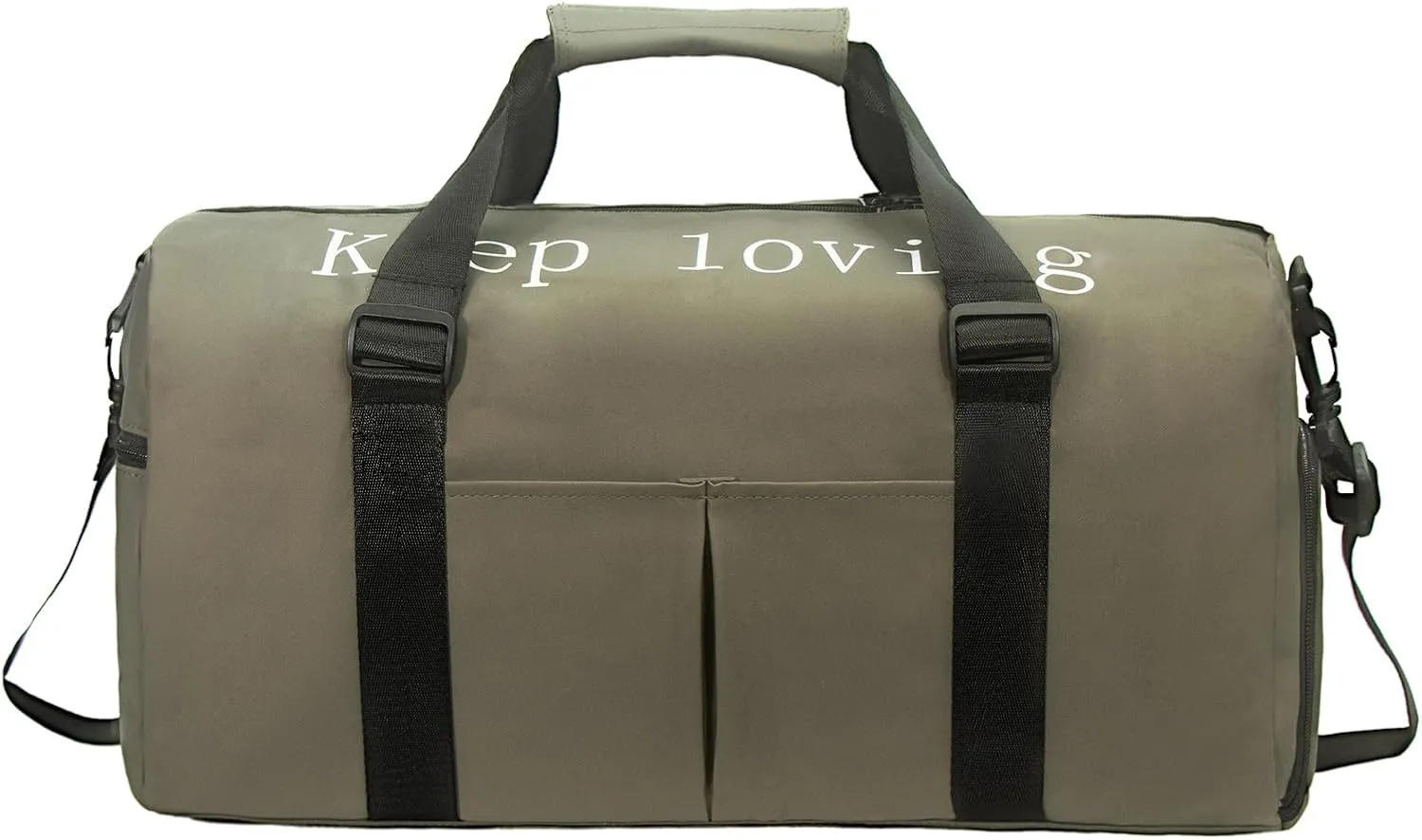 Gym Bag for Unisex with Shoe Compartment & Wet Pocket - Waterproof Nylon Duffle Bag for Fitness, Travel and Sports (Champagne)