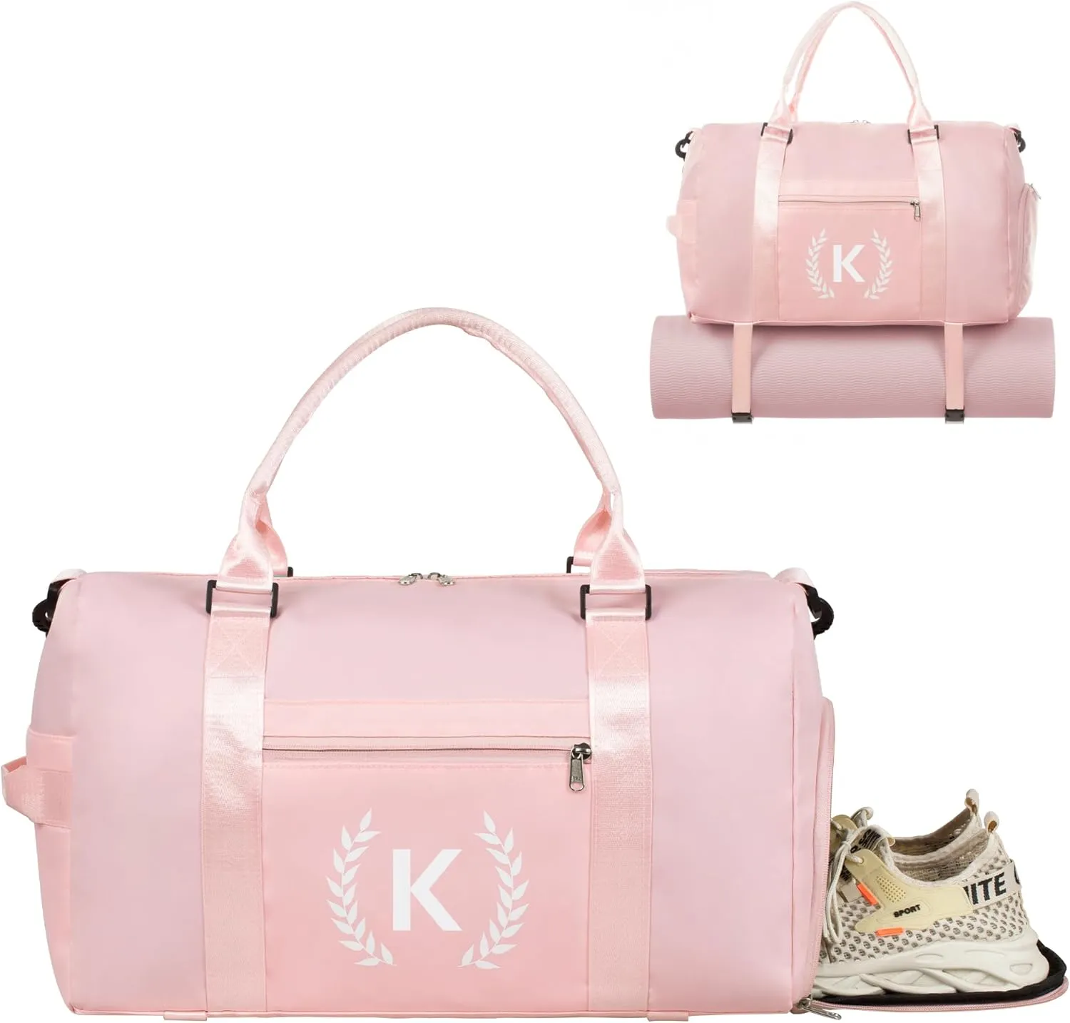 Gym Bag for Women & Men, Fitness Workout Sports Travel Duffle Bag with Wet Pocket & Shoes Compartment, Great Present for Gym Lovers