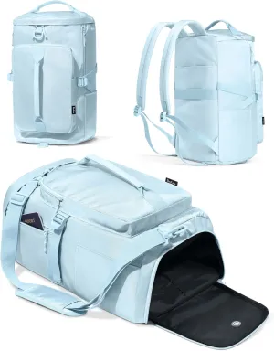Gym Bag for Women Workout Gym Backpack with Shoe Compartment Sports Duffel Bag Multiple Pockets 30L (Ice Blue)