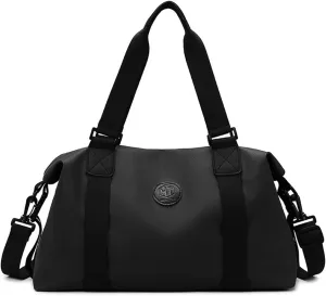 Gym Bag for Women,Sports Travel Duffel Bag, Weekender Overnight Bag with Wet Pocket and Shoes Compartment for Women, Travel,Workout,Gym, Yoga 310 (Black)