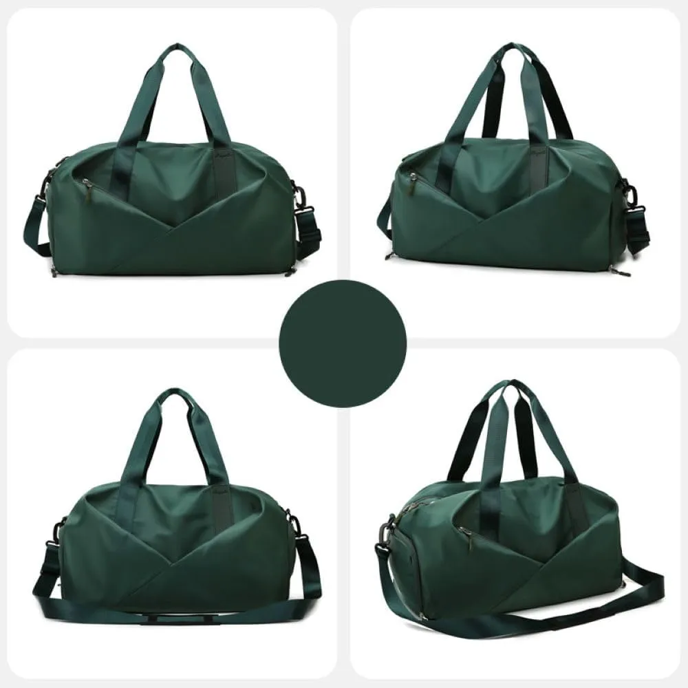 Gym Bag for Women,Sports Travel Duffel Bag, Weekender Overnight Bag with Wet Pocket and Shoes Compartment for Women, Travel,Workout,Gym, Yoga 638DA (Forest Green)