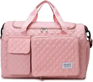 Gym Bag for Women,Sports Travel Duffel Bag, Weekender Overnight Bag with Wet Pocket and Shoes Compartment for Women, Travel,Workout,Gym, Yoga 707 (Pink)
