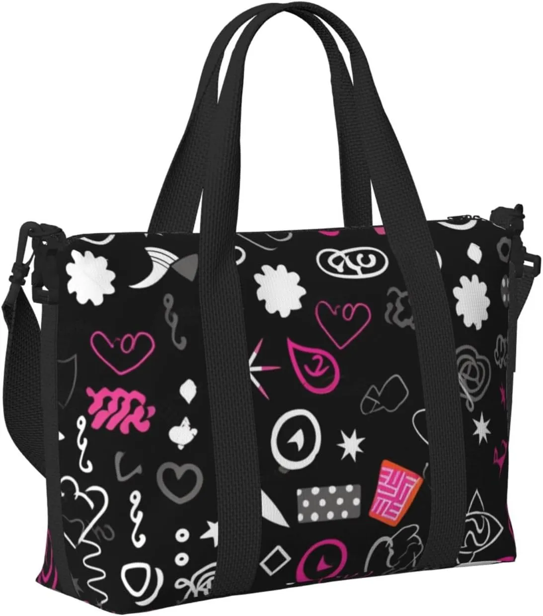 Gym Bag Multiple Symbols Duffel Bag for Men Women Travel Overnight Bag with Shoe Compartment Workout Bags