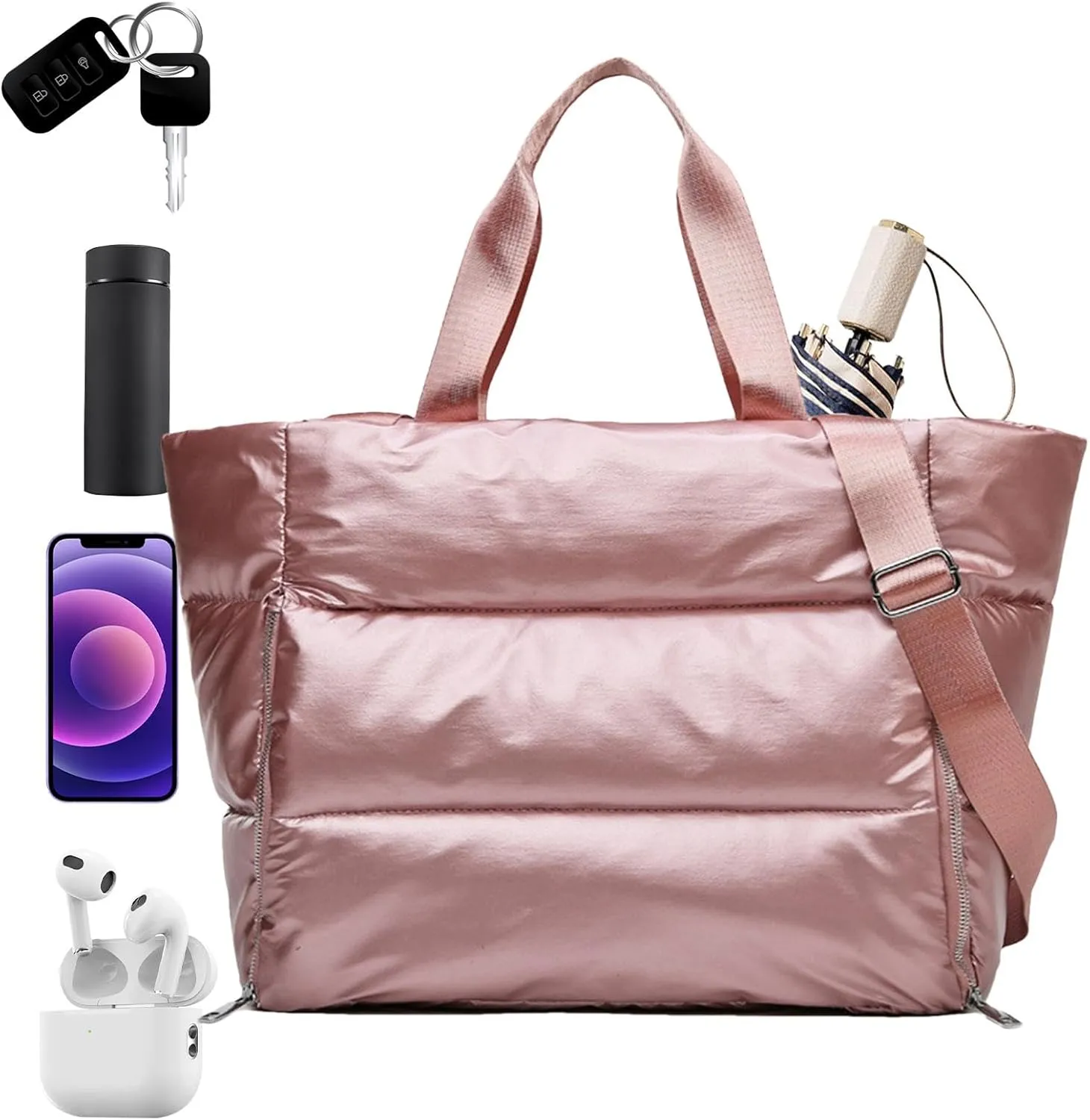 Gym Bag, Sports Bag - Workout Bag - Gym Bag for Women with Wet Dry Separation, Portable Petate Sports Bag for Workout, Travel, Pink, Consulte la descripción, See description