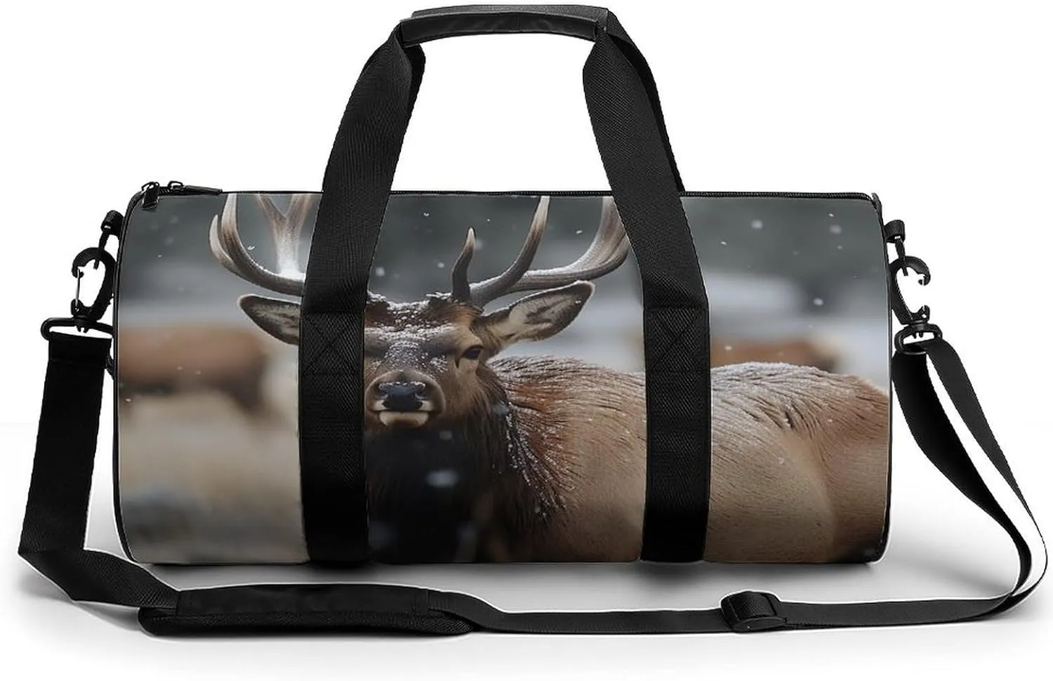 Gym Bag Wild Elk Duffel Bag for Men Women Overnight Bag with Shoe Compartment Workout Bags