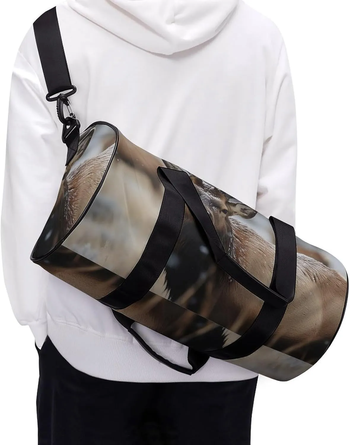 Gym Bag Wild Elk Duffel Bag for Men Women Overnight Bag with Shoe Compartment Workout Bags