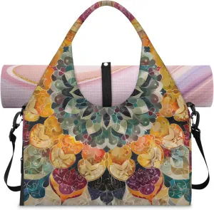 Gym Bag with Shoe Compartment Personal Item Travel Bag Tote Bag for Men Women Duffle Bag for Travel Sports Fitness & Workout Colored Petals