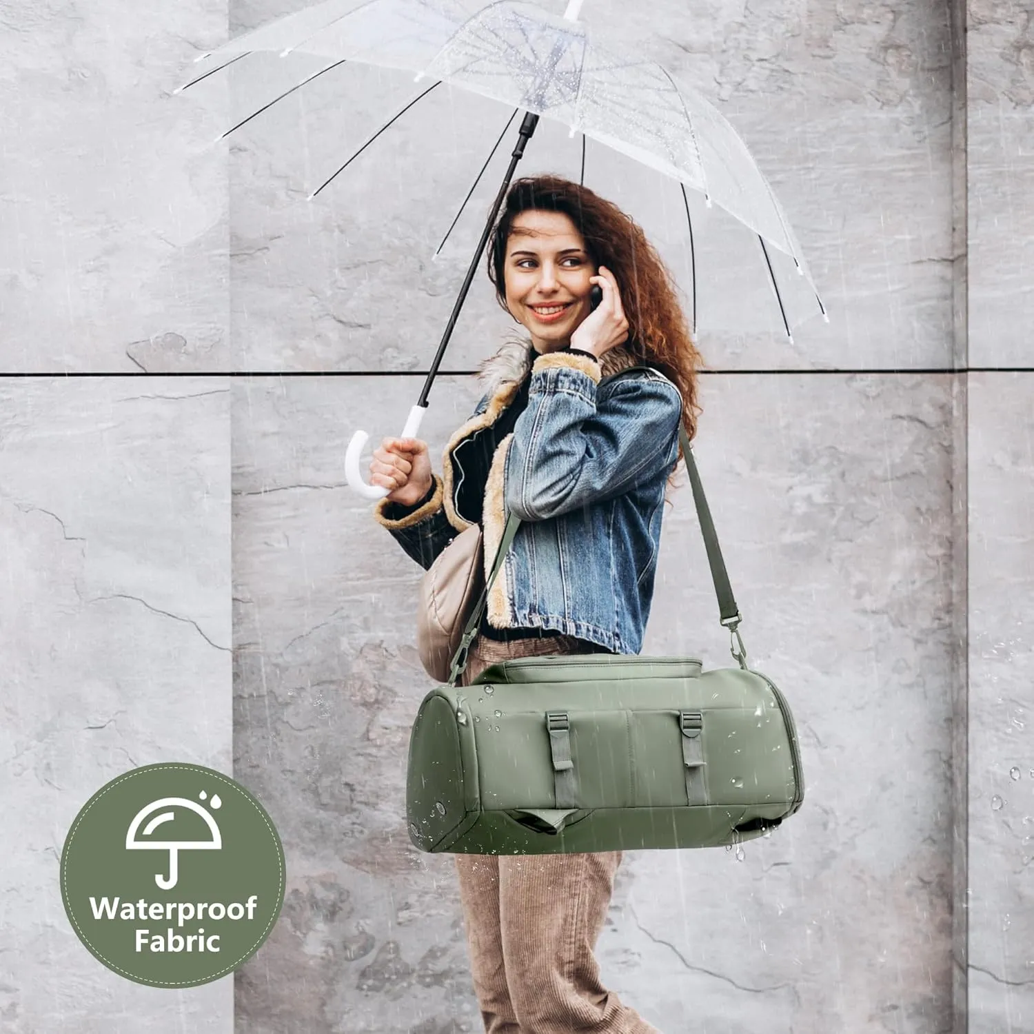Gym Bag with Shoes Compartment - Duffle Bag for Men and Women, Travel Backpack Weekender Overnight Bag, Sports Bag with Wet Pocket Green - MIYCOO