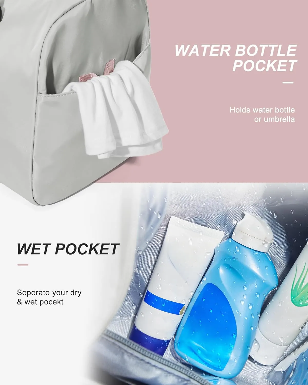 Gym Bag Womens Mens with Shoes Compartment and Wet Pocket Travel Duffel Bag for Women for Plane Sport Gym Tote Bags Swimming Yoga Waterproof Weekend Overnight Carry on Bag Hospital Holdalls