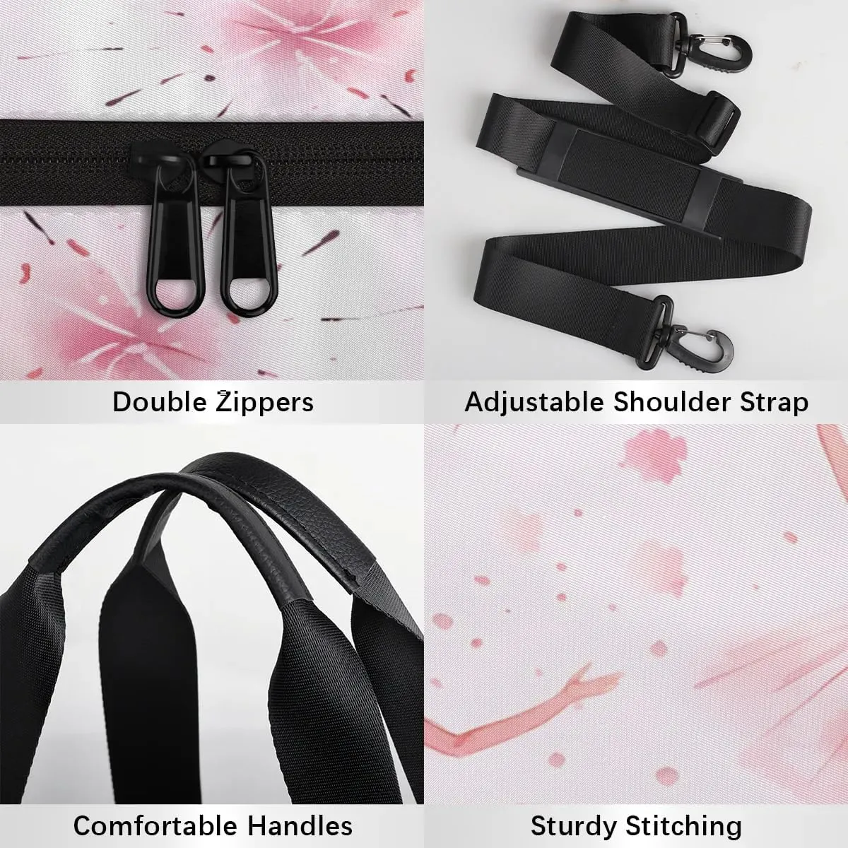 Gym Bags for Men Women Ballet Watercolor Sports Duffel Bags Carry On Travel Duffle Bag with Detachable Adjustable Shoulder Strap Overnight Weekender Bag