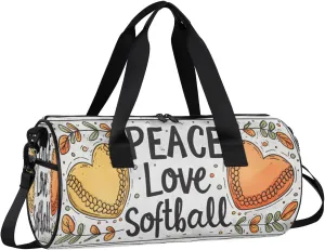 Gym Bags for Men Women Baseball Themed Sports Duffel Bags Carry On Travel Duffle Bag with Detachable Adjustable Shoulder Strap Overnight Weekender Bag
