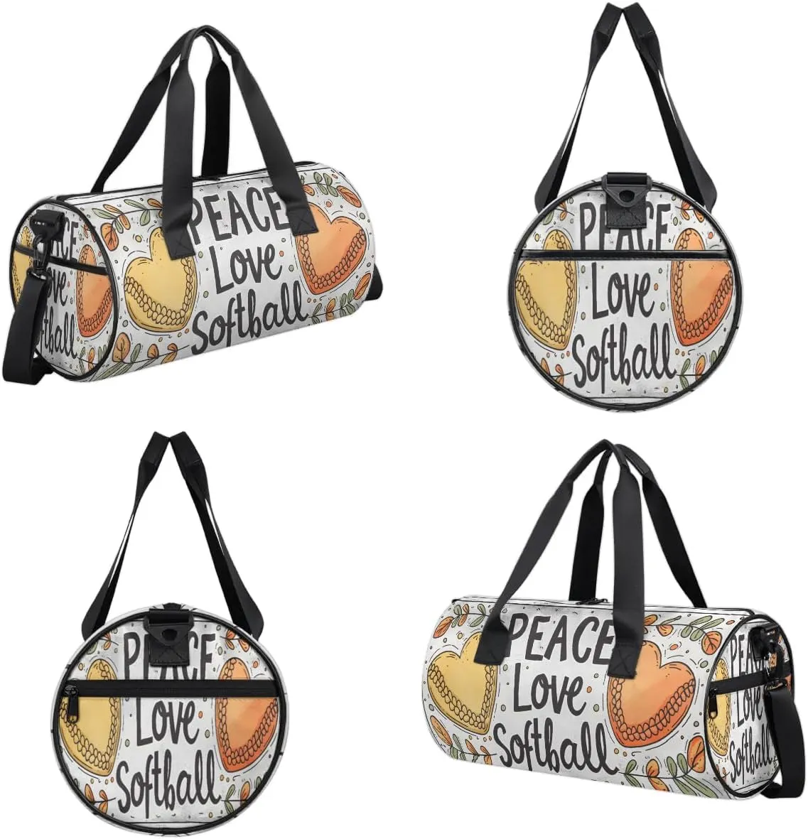 Gym Bags for Men Women Baseball Themed Sports Duffel Bags Carry On Travel Duffle Bag with Detachable Adjustable Shoulder Strap Overnight Weekender Bag