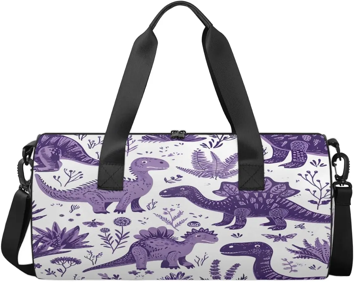 Gym Bags for Men Women Dinosaurs Themed Sports Duffel Bags Carry On Travel Duffle Bag with Detachable Adjustable Shoulder Strap Overnight Weekender Bag
