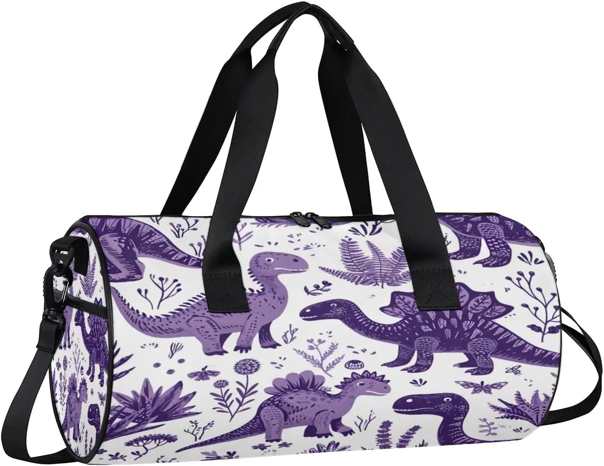Gym Bags for Men Women Dinosaurs Themed Sports Duffel Bags Carry On Travel Duffle Bag with Detachable Adjustable Shoulder Strap Overnight Weekender Bag