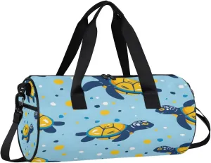 Gym Bags for Men Women Little Turtles Sports Duffel Bags Carry On Travel Duffle Bag with Detachable Adjustable Shoulder Strap Overnight Weekender Bag