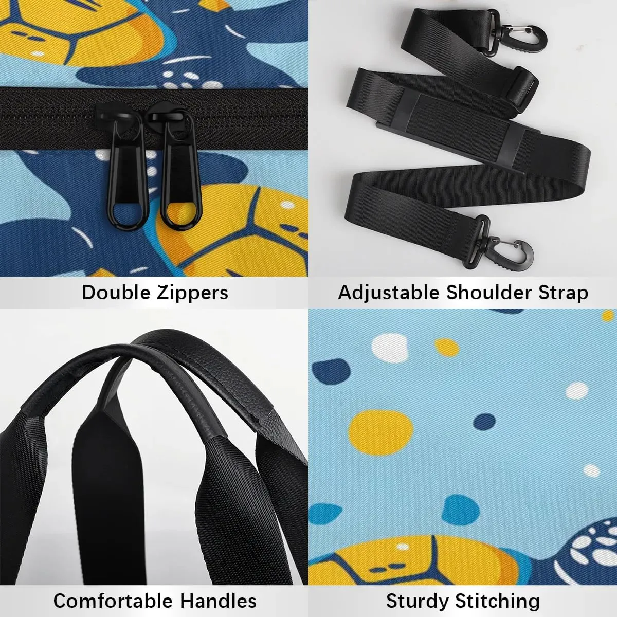 Gym Bags for Men Women Little Turtles Sports Duffel Bags Carry On Travel Duffle Bag with Detachable Adjustable Shoulder Strap Overnight Weekender Bag