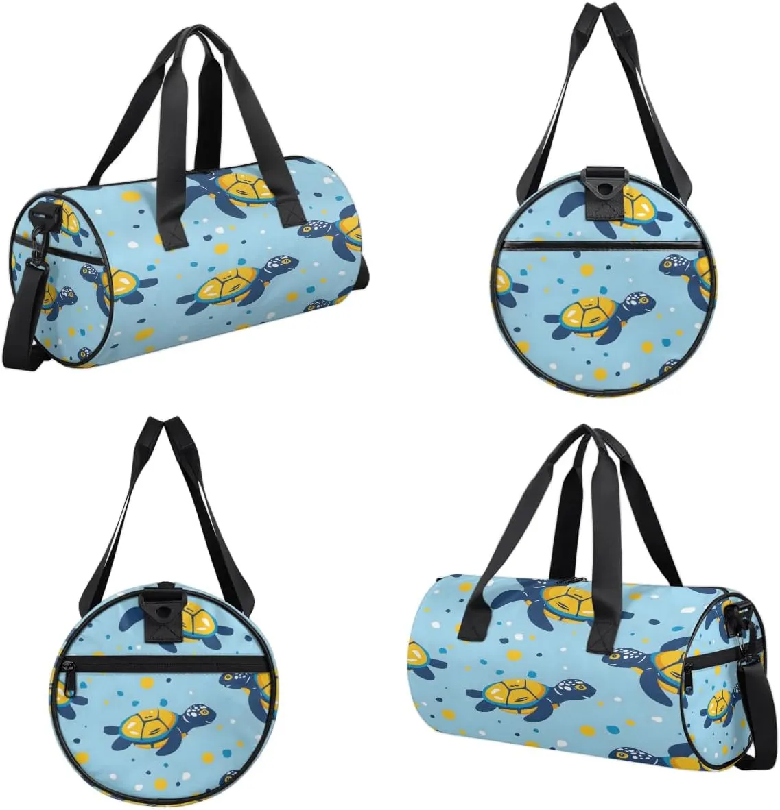 Gym Bags for Men Women Little Turtles Sports Duffel Bags Carry On Travel Duffle Bag with Detachable Adjustable Shoulder Strap Overnight Weekender Bag