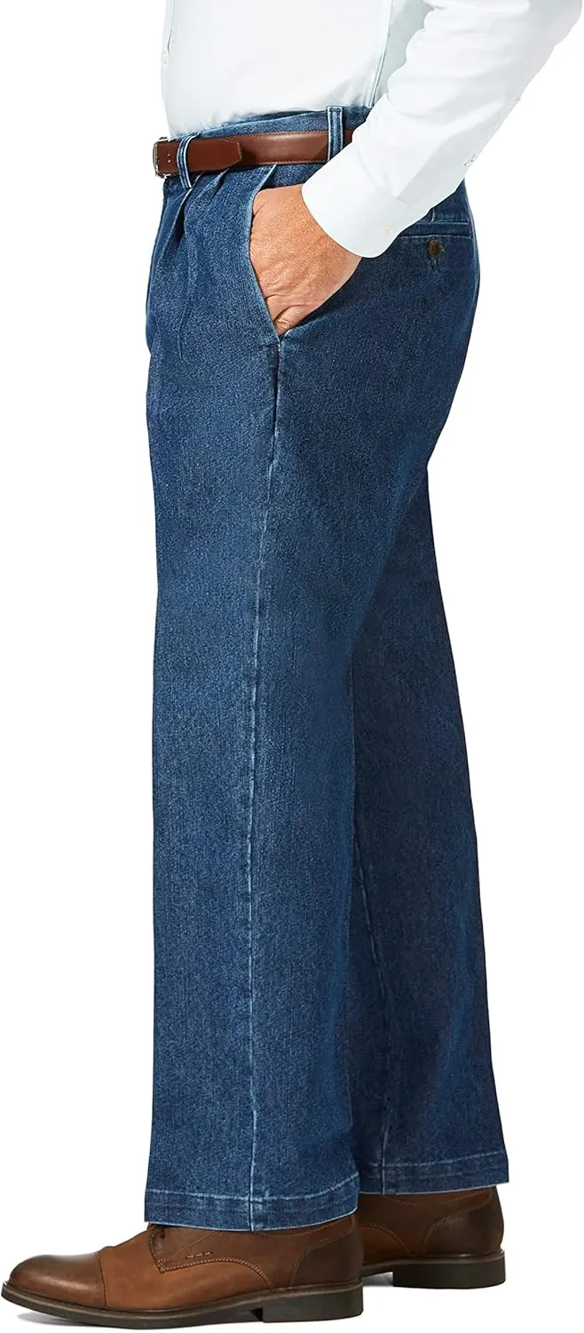 Haggar Men's Casual Classic Fit Denim Trouser Pant-Regular and Big & Tall Sizes
