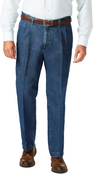 Haggar Men's Casual Classic Fit Denim Trouser Pant-Regular and Big & Tall Sizes