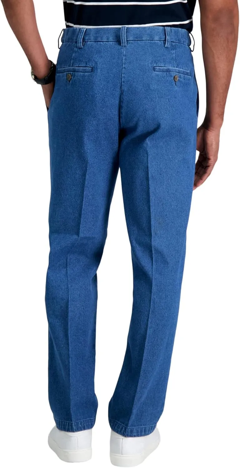 Haggar Men's Casual Classic Fit Denim Trouser Pant-Regular and Big & Tall Sizes