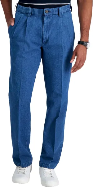 Haggar Men's Casual Classic Fit Denim Trouser Pant-Regular and Big & Tall Sizes
