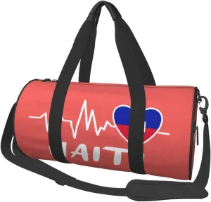 Haiti Heartbeat Duffel Bag Gym Bag Travel Sports Tote Large Foldable Beach Swim Yoga5
