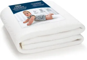 HALO Breathable Crib Mattress Cover – Quilted Mesh, Waterproof, Universal Fit for Standard Crib & Toddler Beds, Easy to Change, Machine Washable