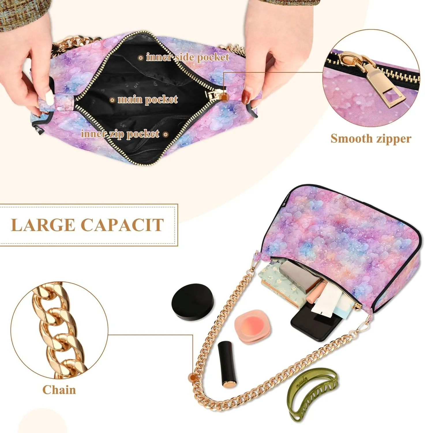 Handbag Women Mermaids Scale Chain Shoulder bag
