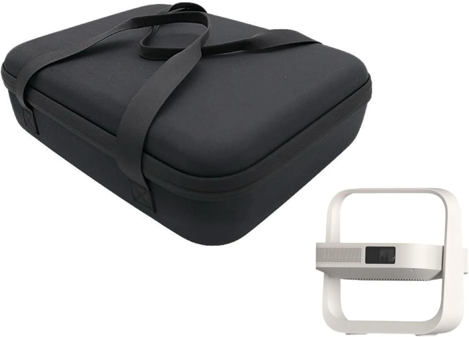 Hard Carrying Storage Case For XGIMI Elfin Flip 2024 New Projector & Multi-Angle Projector Stand, Waterproof, Shock-proof with Separate Space (black hard case)