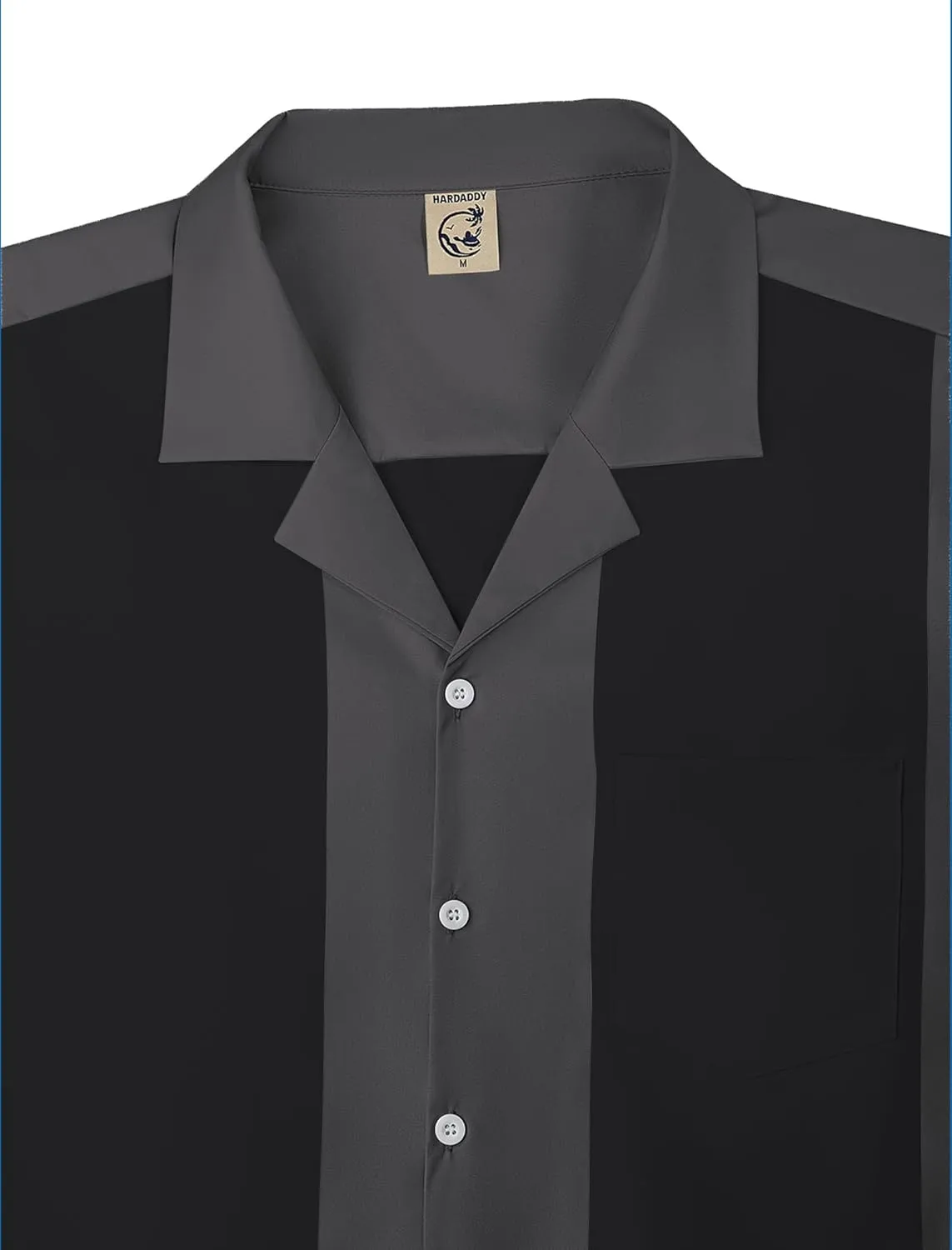 Hardaddy Men's Camp Collar Retro Vintage Bowling Button Down Shirt with Pocket Casual Short Sleeve Beach Shirts Summer