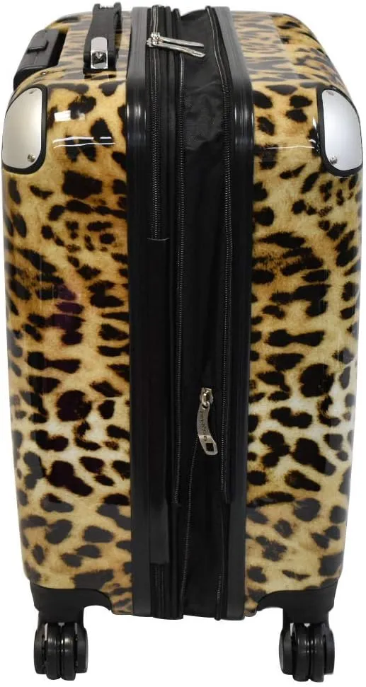 Hardside Carryon Expandable Luggage with Spinner Wheels, TSA Lock (Leopard)