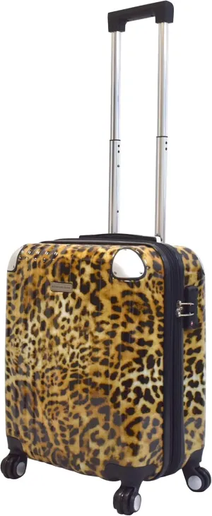 Hardside Carryon Expandable Luggage with Spinner Wheels, TSA Lock (Leopard)