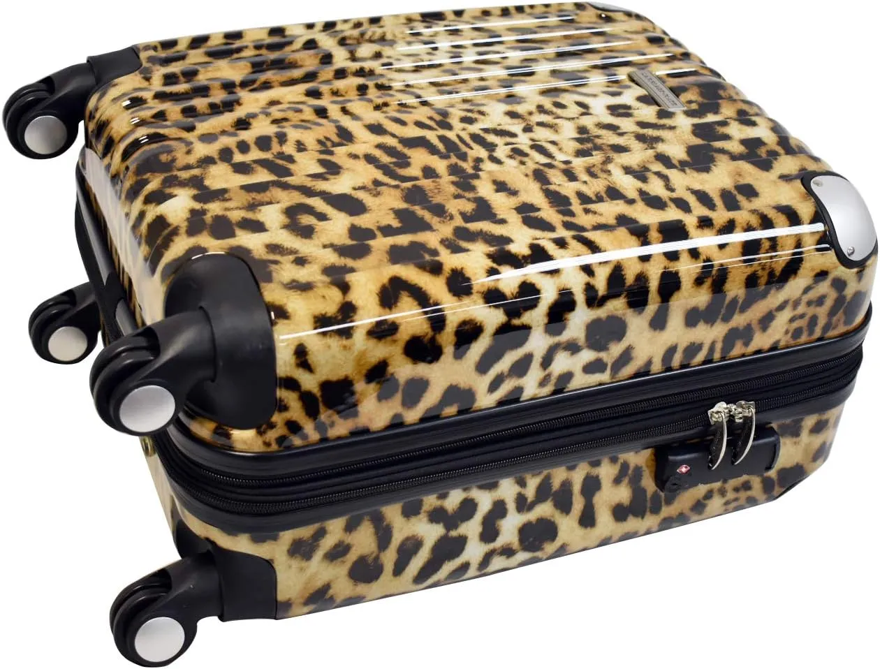 Hardside Carryon Expandable Luggage with Spinner Wheels, TSA Lock (Leopard)