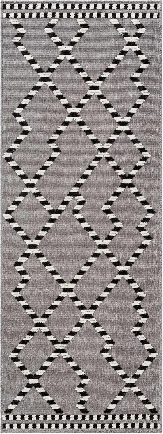 Hauteloom Rolf Living Room, Bedroom Machine Washable Area Rug - Gray, Black, Beige - 3'3" x 5'
